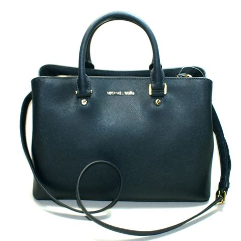 michael kors navy blue savannah satchel handbag|Michael Kors Savannah Satchel/Top Handle Bag Large Bags.